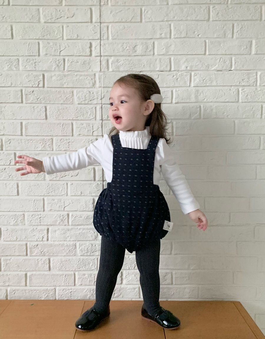 Navy Jacquard Bubble Romper