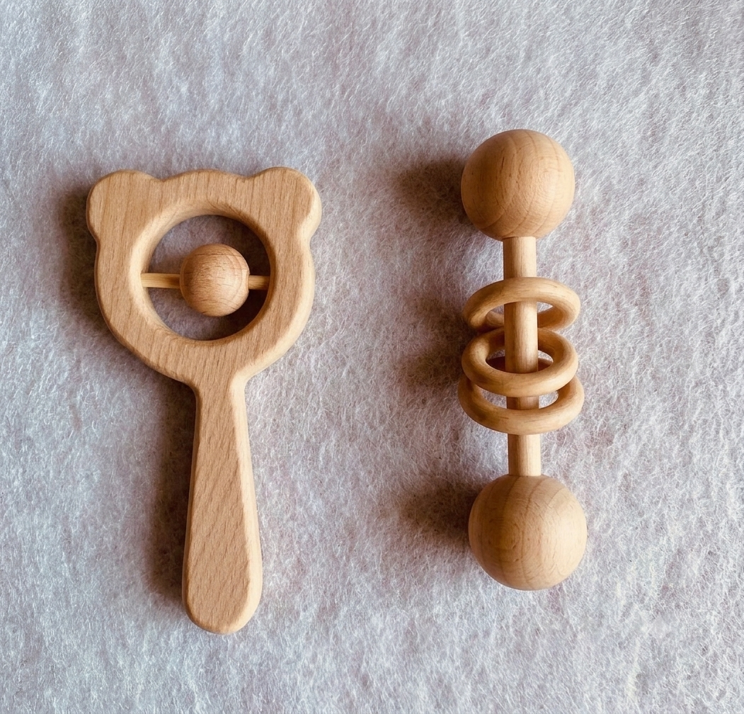 Beechwood Rattle Pair