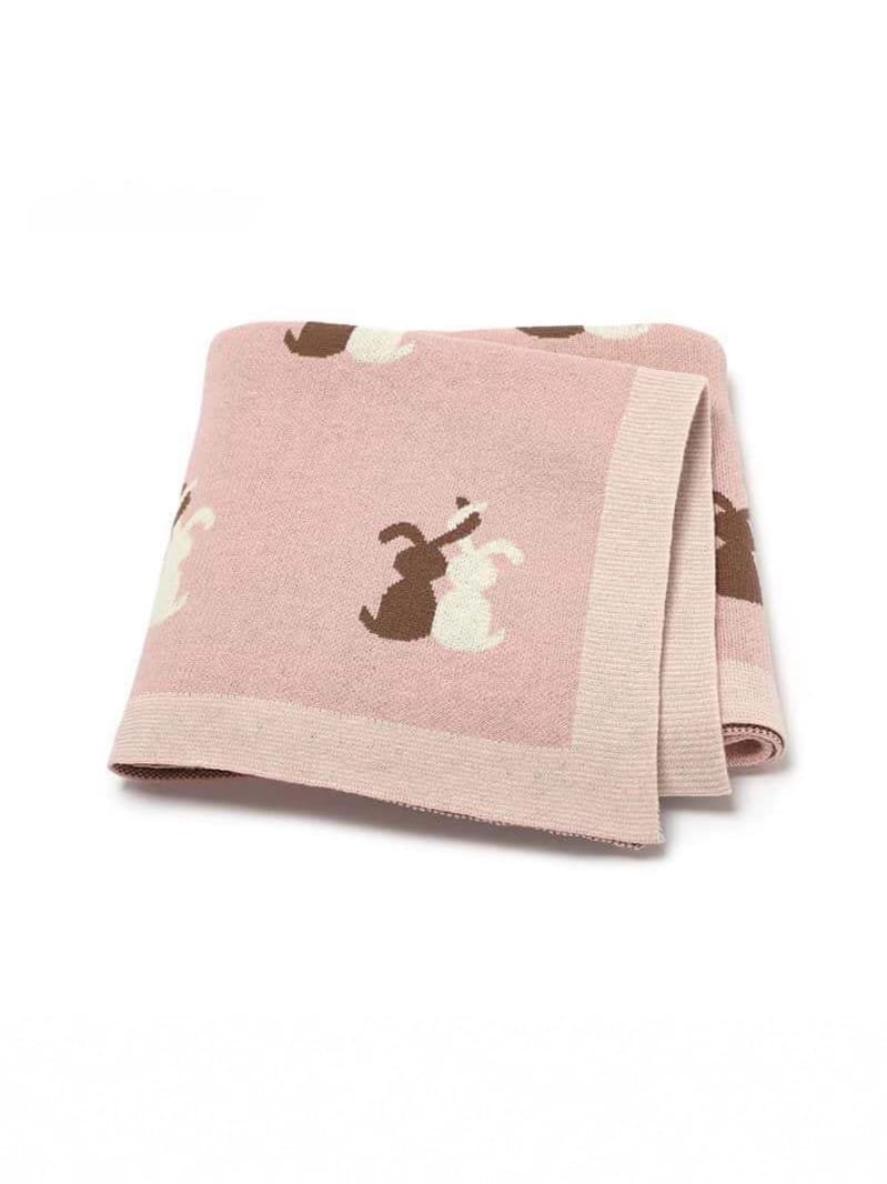 Bunny & Me Knit Blanket - Pink