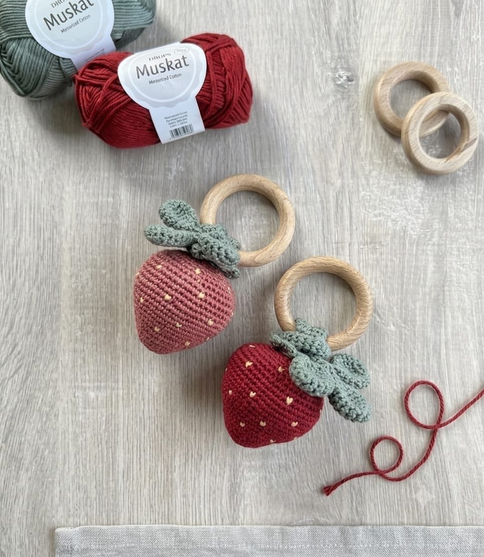 Little Strawberry Teething Ring